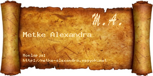 Metke Alexandra névjegykártya